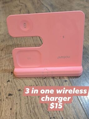 Pink 3-in-1 Wireless Charging Stand